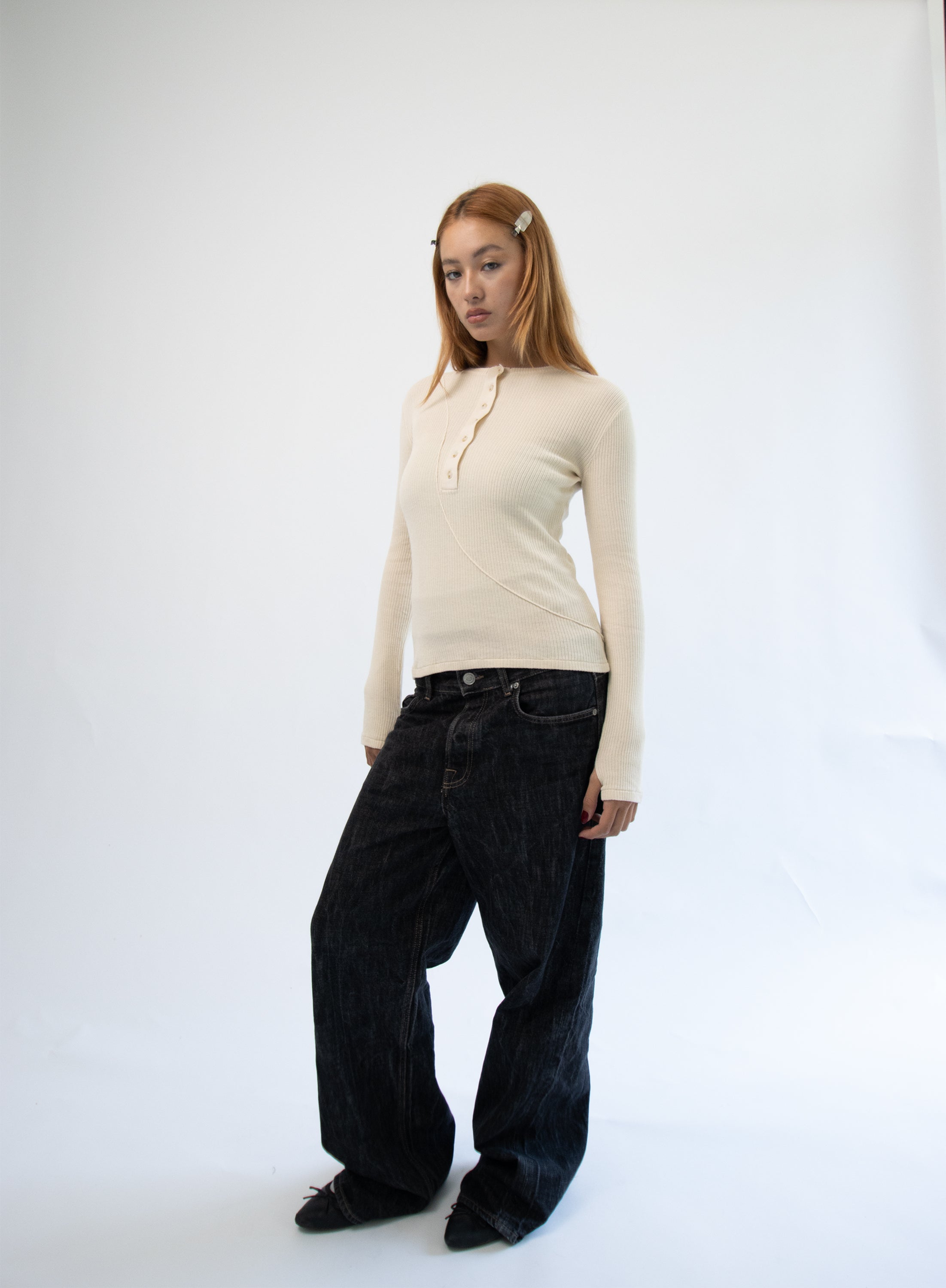 SLIM LIGHT BUTTON SHIRT OFF WHITE